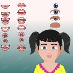 2d animated girl for adobe animate cc