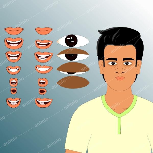 2d village man vector character