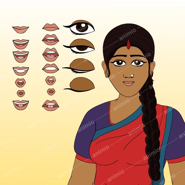 2d animated Village Woman