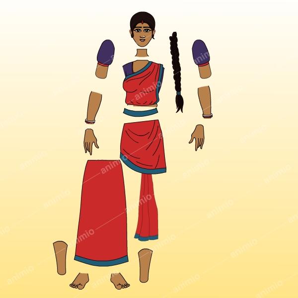 2d animated Village Woman