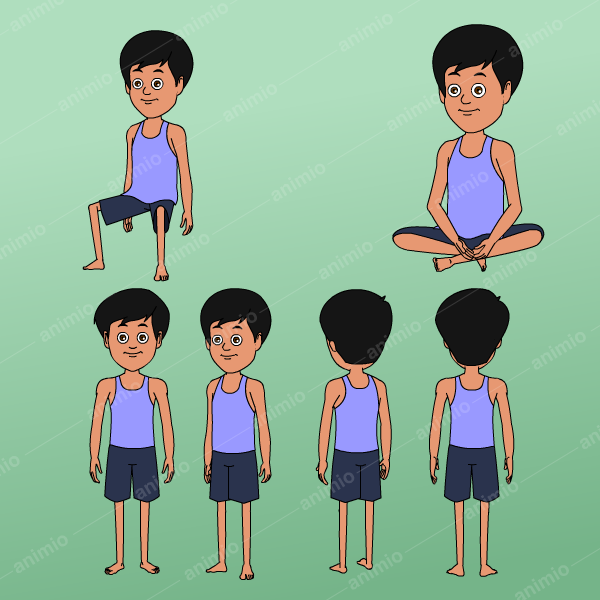 2D village boy Character
