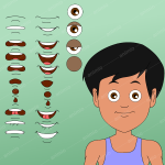 2D village boy Character