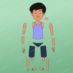 2D village boy Character