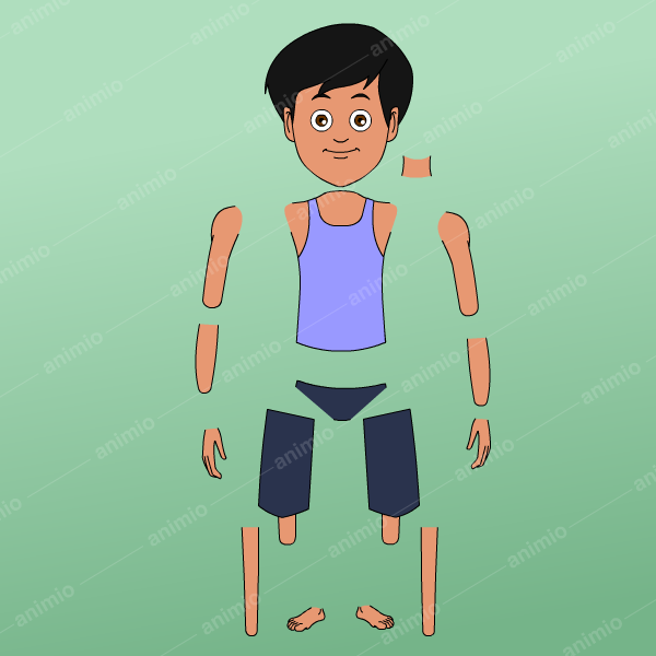 2D village boy Character
