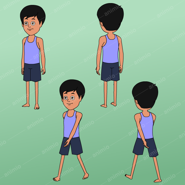 2D village boy Character