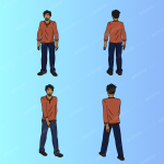2D Rigged  Man Character for Adobe Animate