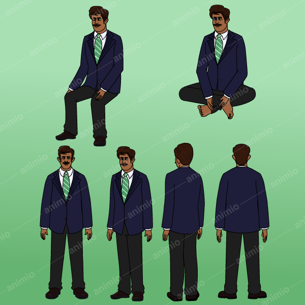2D vector cartoon man