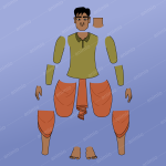 2D village man Character
