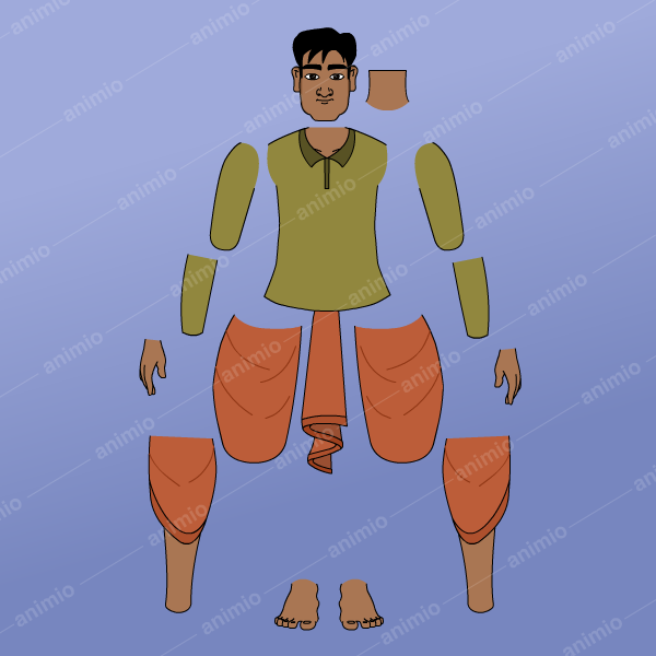 2D village man Character