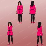 2D Rigged Woman Character for Adobe Animate
