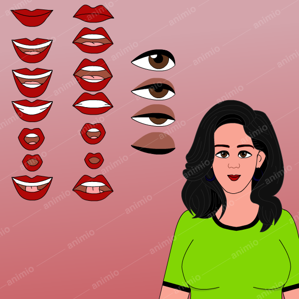 2D female cartoon Character