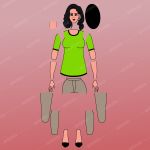 2D female cartoon Character