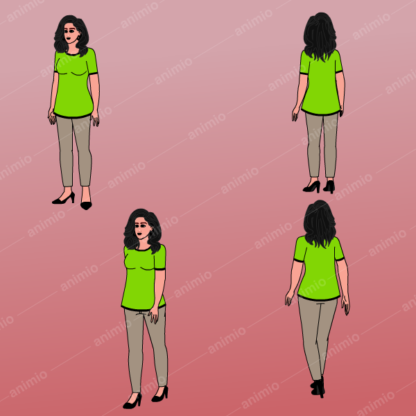 2D female cartoon Character